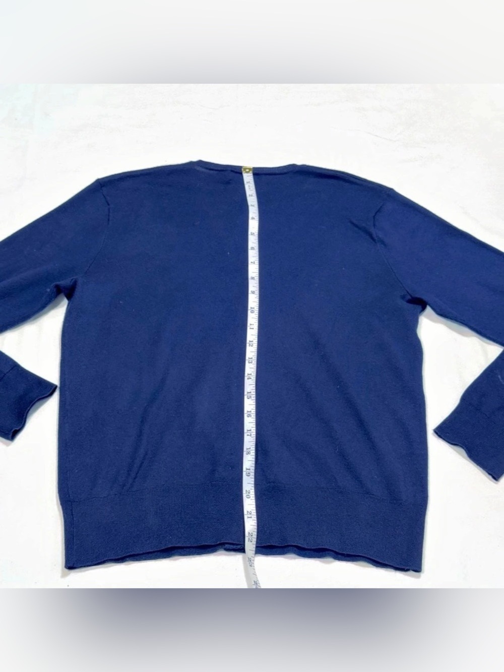 Polo Ralph Lauren Women’s Navy Cardigan M Orange Pony Cotton Blend P096 - Picture 8 of 8